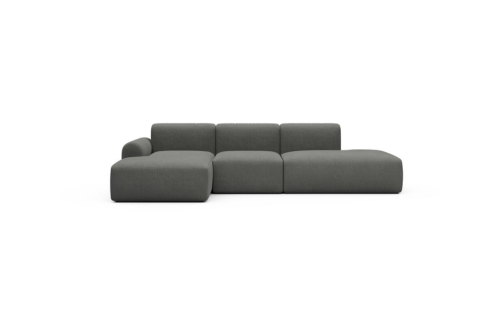 Rund Casual Modular Sofa - Configurations 2 - K1L - 296 x 152 cm - Chaise + 1 Seater + Open-end - 852 Mahoga Seal Grey