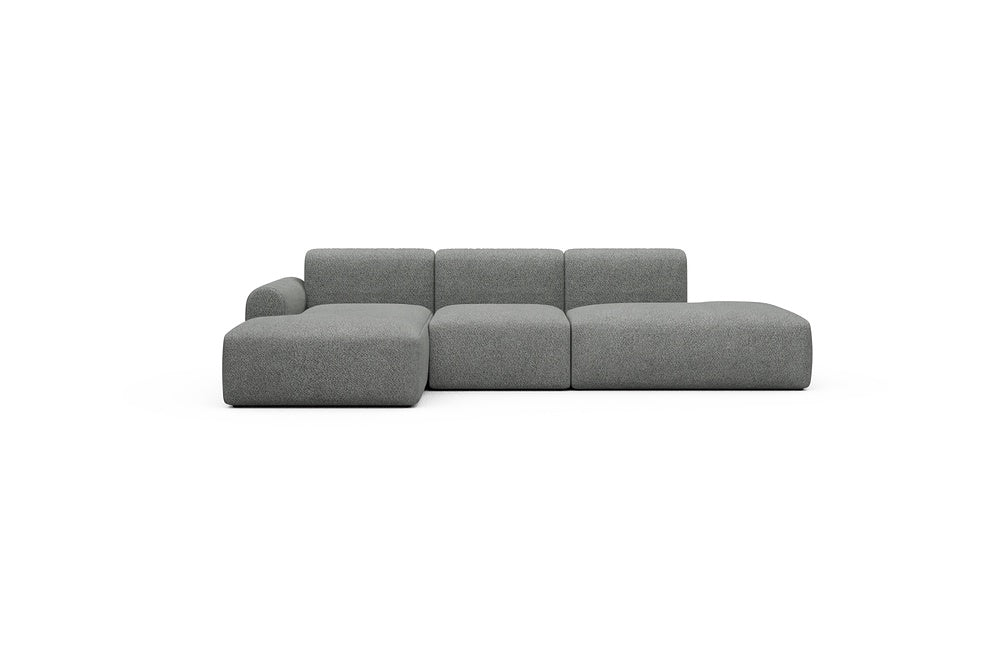 Rund Casual Modular Sofa - Configurations 2 - K1L - 296 x 152 cm - Chaise + 1 Seater + Open-end - 868 Vanora Warm Grey