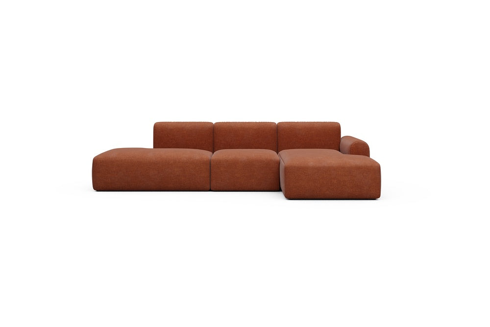 Rund Casual Modular Sofa - Configurations 2 - K2L - 296 x 152 cm - Open-end + 1 Seater + Open-end - 412 Esina Rust Orange