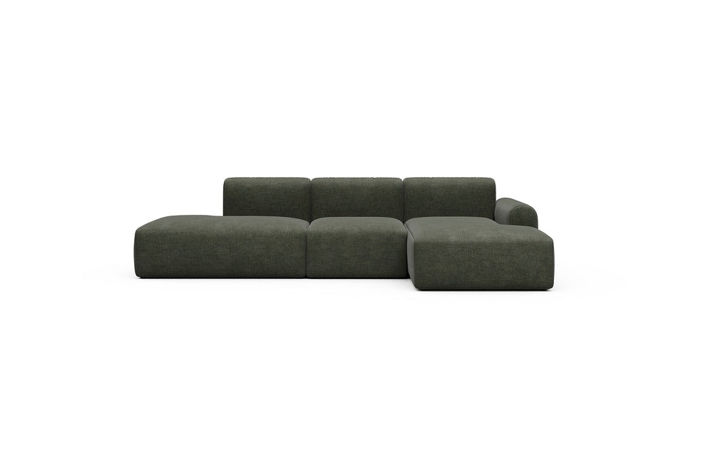 Rund Casual Modular Sofa - Configurations 2 - K2L - 296 x 152 cm - Open-end + 1 Seater + Open-end - 413 Esina Olive Green