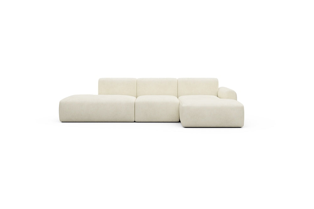 Rund Casual Modular Sofa - Configurations 2 - K2L - 296 x 152 cm - Open-end + 1 Seater + Open-end - 531 Bouclé Off White