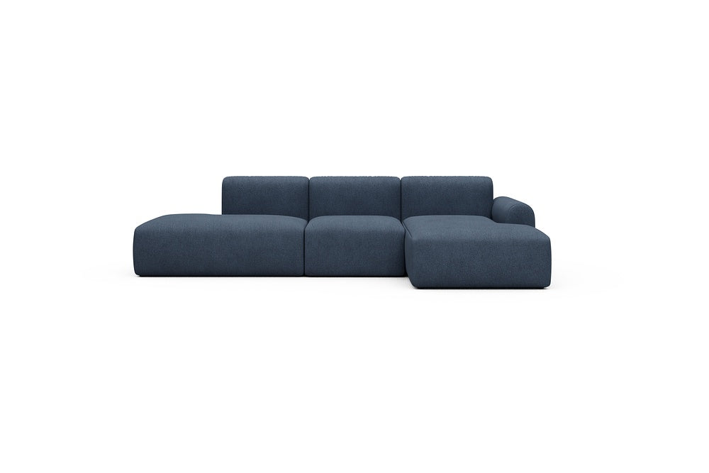 Rund Casual Modular Sofa - Configurations 2 - K2L - 296 x 152 cm - Open-end + 1 Seater + Open-end - 537 Bouclé Blue