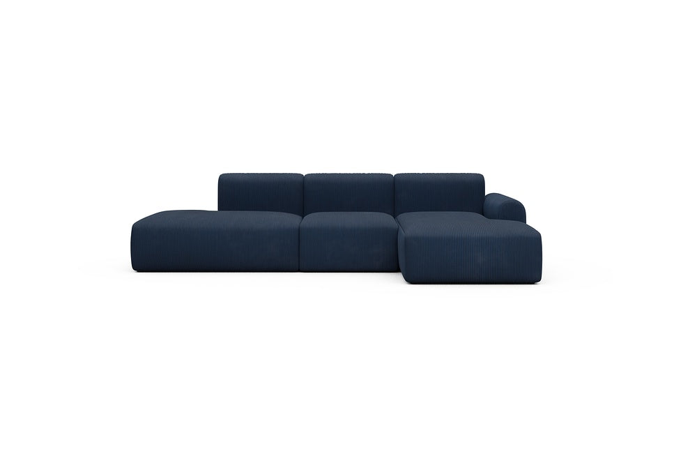Rund Casual Modular Sofa - Configurations 2 - K2L - 296 x 152 cm - Open-end + 1 Seater + Open-end - 591 Corduroy Midnight-Blue