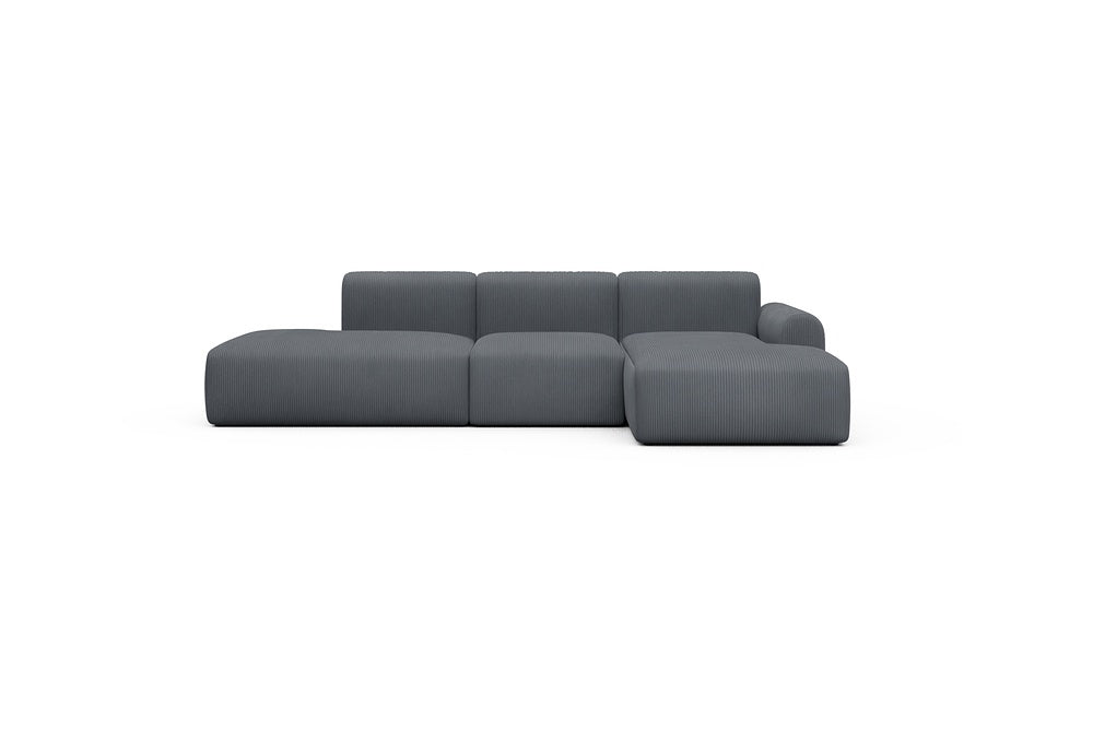 Rund Casual Modular Sofa - Configurations 2 - K2L - 296 x 152 cm - Open-end + 1 Seater + Open-end - 592 Corduroy Silvermist