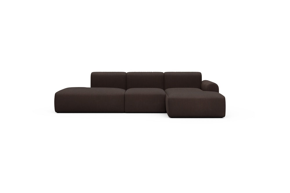Rund Casual Modular Sofa - Configurations 2 - K2L - 296 x 152 cm - Open-end + 1 Seater + Open-end - 600 Corduroy Cocoa