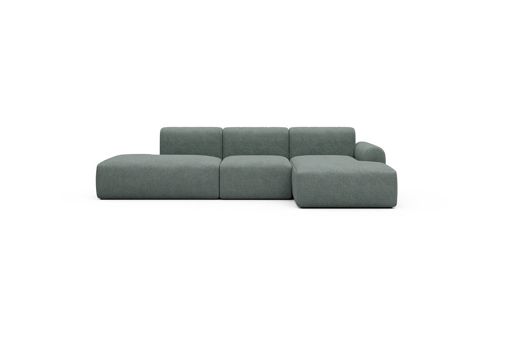 Rund Casual Modular Sofa - Configurations 2 - K2L - 296 x 152 cm - Open-end + 1 Seater + Open-end - 770 Carreno Cielo Blue