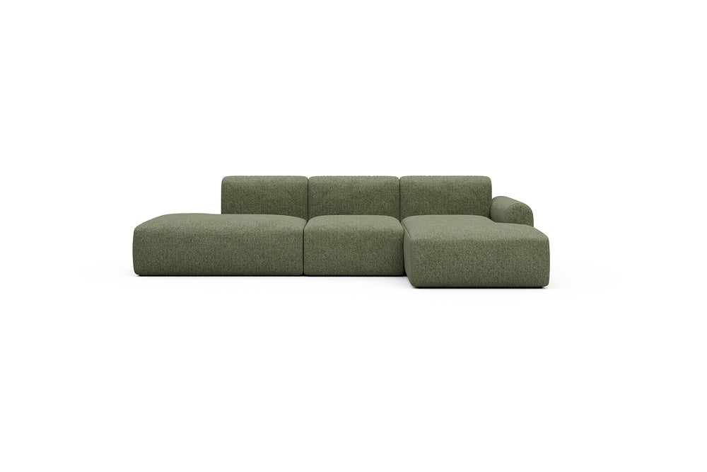 Rund Casual Modular Sofa - Configurations 2 - K2L - 296 x 152 cm - Open-end + 1 Seater + Open-end - 775 Carreno Vivid Green