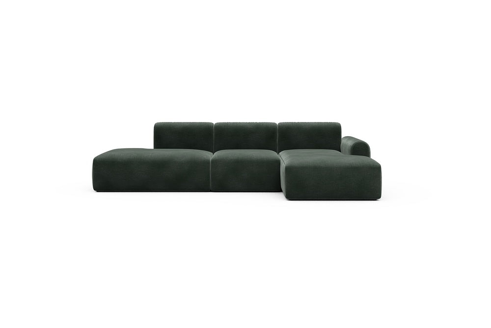 Rund Casual Modular Sofa - Configurations 2 - K2L - 296 x 152 cm - Open-end + 1 Seater + Open-end - 814 Smooth Laural Green