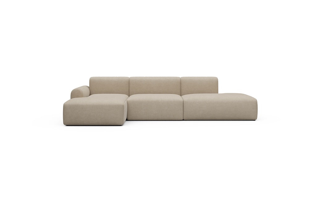 Rund Casual Modular Sofa - Configurations 2 - K3L - 319 x 152 cm - Chaise + 1,5 Seater + Open-end - 410 Esina Almond Beige