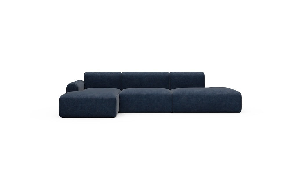 Rund Casual Modular Sofa - Configurations 2 - K3L - 319 x 152 cm - Chaise + 1,5 Seater + Open-end - 414 Esina Indigo Blue