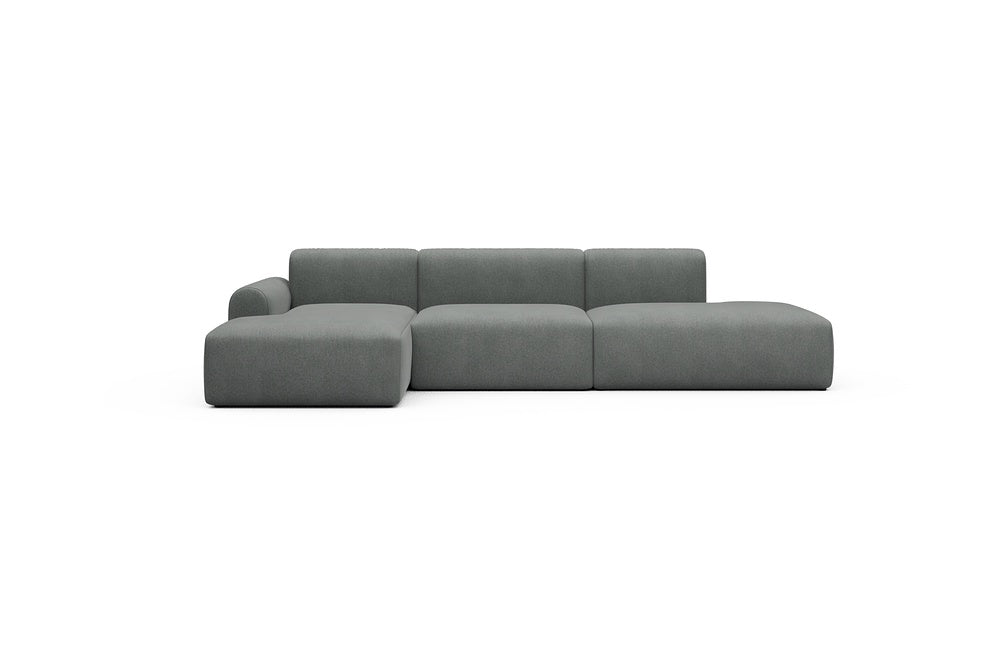 Rund Casual Modular Sofa - Configurations 2 - K3L - 319 x 152 cm - Chaise + 1,5 Seater + Open-end - 440 Satya Steel Grey