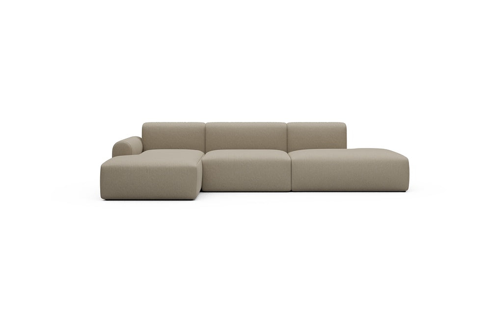 Rund Casual Modular Sofa - Configurations 2 - K3L - 319 x 152 cm - Chaise + 1,5 Seater + Open-end - 445 Satya Natural Biege