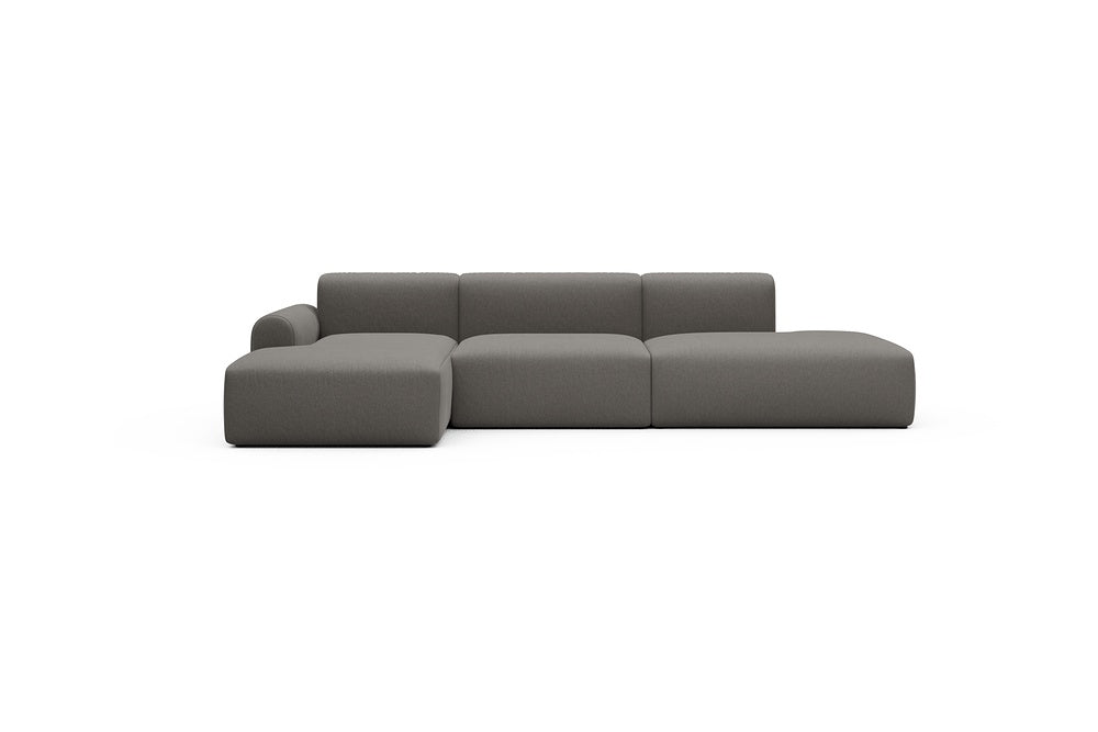 Rund Casual Modular Sofa - Configurations 2 - K3L - 319 x 152 cm - Chaise + 1,5 Seater + Open-end - 446 Satya Taupe Brown
