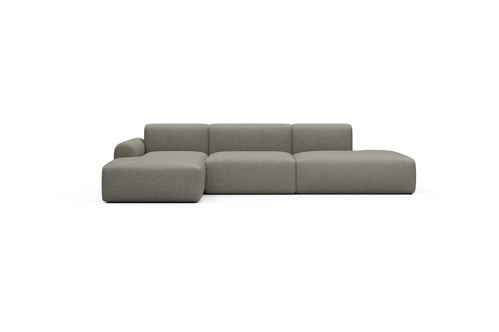 Rund Casual Modular Sofa - Configurations 2 - K3L - 319 x 152 cm - Chaise + 1,5 Seater + Open-end - 486 Denari Warm Grey