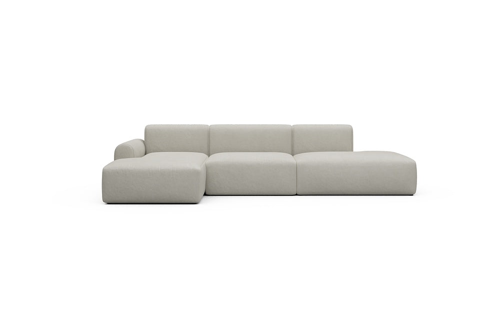 Rund Casual Modular Sofa - Configurations 2 - K3L - 319 x 152 cm - Chaise + 1,5 Seater + Open-end - 487 Denari Clean Beige