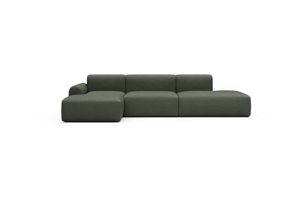 Rund Casual Modular Sofa - Configurations 2 - K3L - 319 x 152 cm - Chaise + 1,5 Seater + Open-end - 488 Denari Forest Green