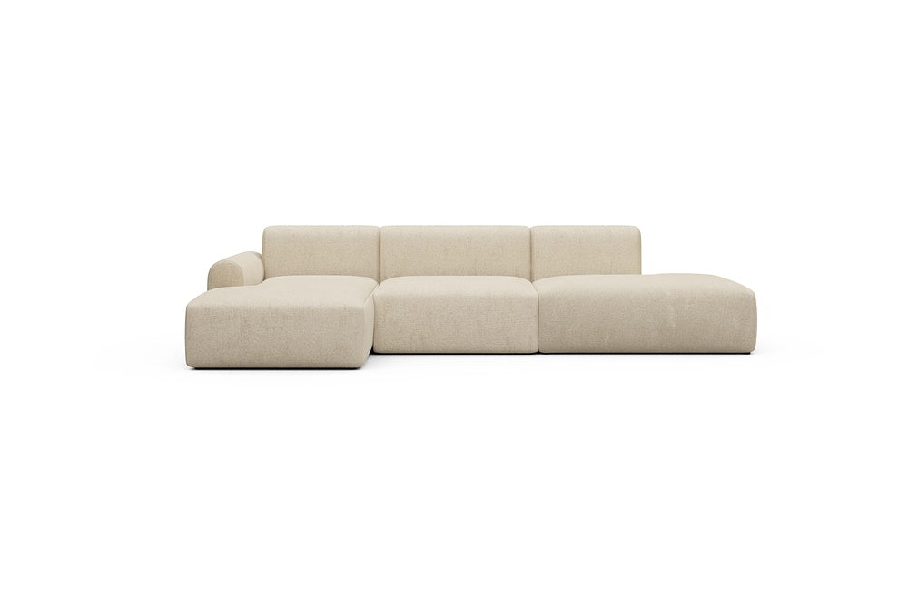 Rund Casual Modular Sofa - Configurations 2 - K3L - 319 x 152 cm - Chaise + 1,5 Seater + Open-end - 496 Casone Natural Beigie