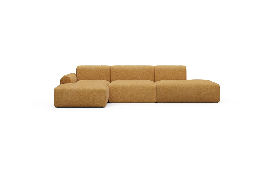 Rund Casual Modular Sofa - Configurations 2 - K3L - 319 x 152 cm - Chaise + 1,5 Seater + Open-end - 497 Casone Warm Yellow
