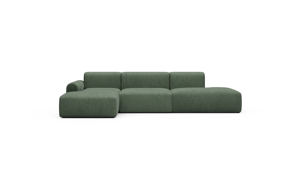 Rund Casual Modular Sofa - Configurations 2 - K3L - 319 x 152 cm - Chaise + 1,5 Seater + Open-end - 498 Casone Forest Green
