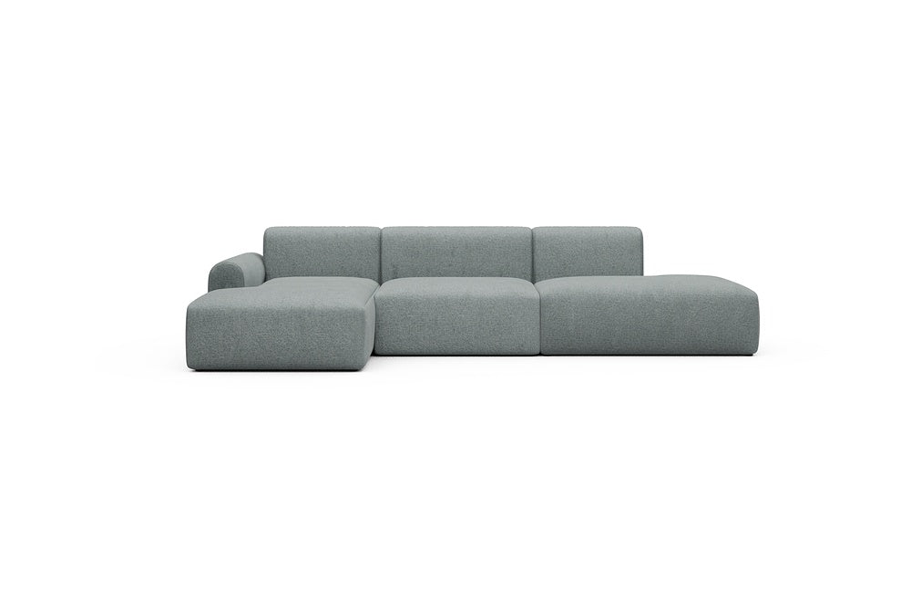 Rund Casual Modular Sofa - Configurations 2 - K3L - 319 x 152 cm - Chaise + 1,5 Seater + Open-end - 499 Casone Light mixed Green