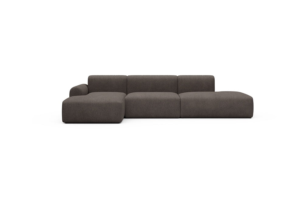 Rund Casual Modular Sofa - Configurations 2 - K3L - 319 x 152 cm - Chaise + 1,5 Seater + Open-end - 530 Bouclé Taupe