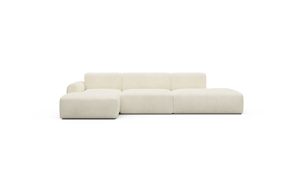 Rund Casual Modular Sofa - Configurations 2 - K3L - 319 x 152 cm - Chaise + 1,5 Seater + Open-end - 531 Bouclé Off White