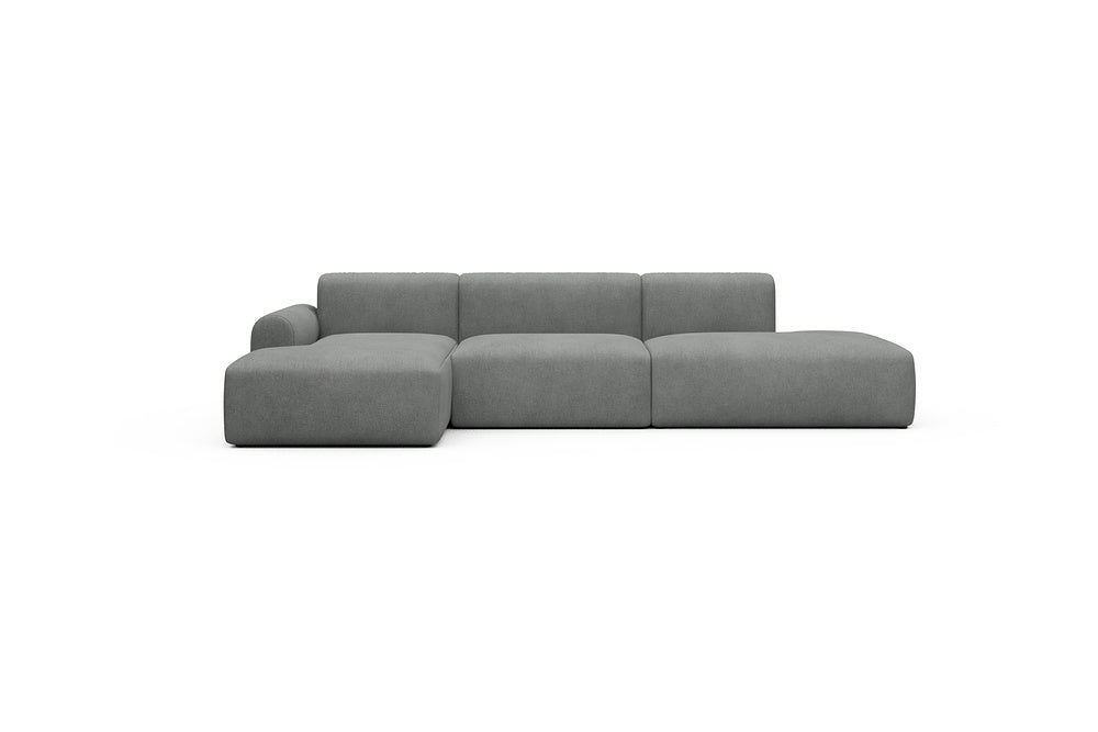 Rund Casual Modular Sofa - Configurations 2 - K3L - 319 x 152 cm - Chaise + 1,5 Seater + Open-end - 533 Bouclé Ash Grey