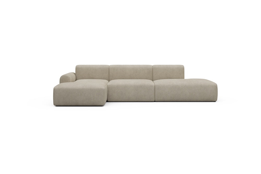 Rund Casual Modular Sofa - Configurations 2 - K3L - 319 x 152 cm - Chaise + 1,5 Seater + Open-end - 539 Bouclé Beige