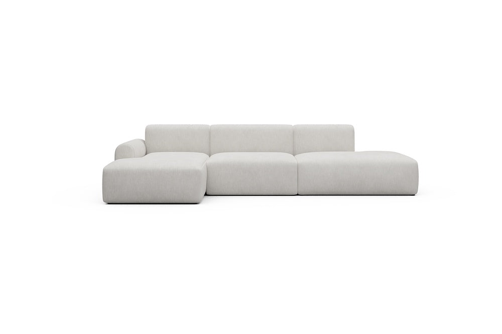 Rund Casual Modular Sofa - Configurations 2 - K3L - 319 x 152 cm - Chaise + 1,5 Seater + Open-end - 574 Vivus Dusty Off White
