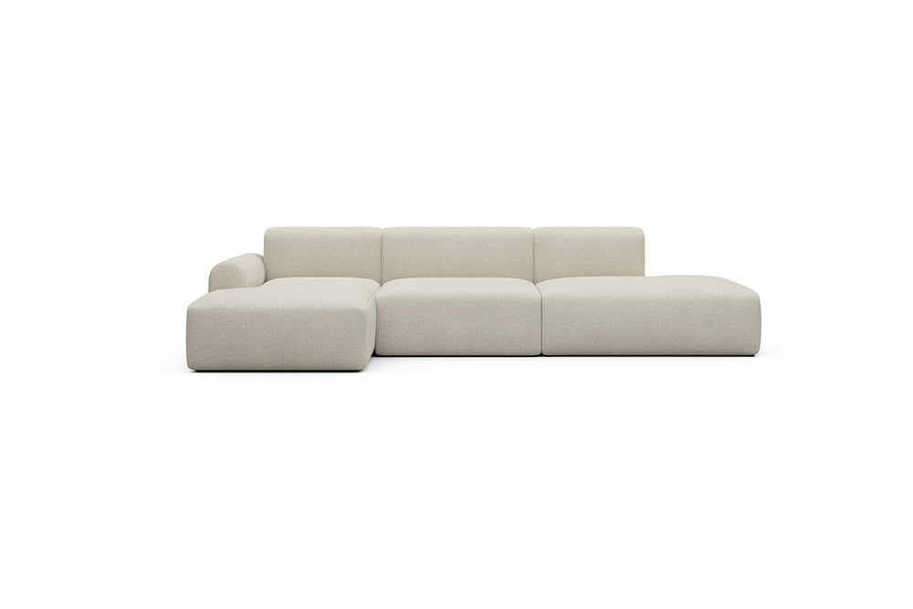 Rund Casual Modular Sofa - Configurations 2 - K3L - 319 x 152 cm - Chaise + 1,5 Seater + Open-end - 584 Argus Natural