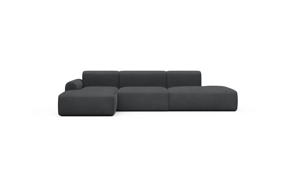 Rund Casual Modular Sofa - Configurations 2 - K3L - 319 x 152 cm - Chaise + 1,5 Seater + Open-end - 593 Corduroy Graphite
