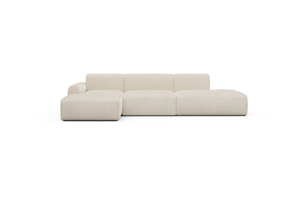 Rund Casual Modular Sofa - Configurations 2 - K3L - 319 x 152 cm - Chaise + 1,5 Seater + Open-end - 594 Corduroy Ivory
