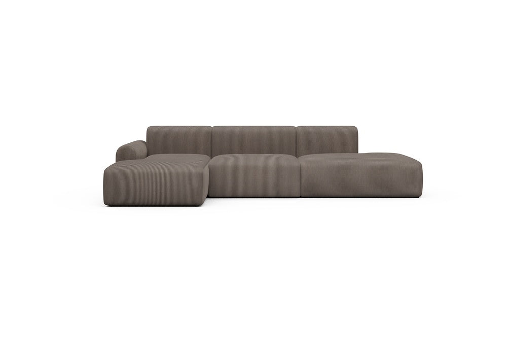 Rund Casual Modular Sofa - Configurations 2 - K3L - 319 x 152 cm - Chaise + 1,5 Seater + Open-end - 596 Corduroy Mocha