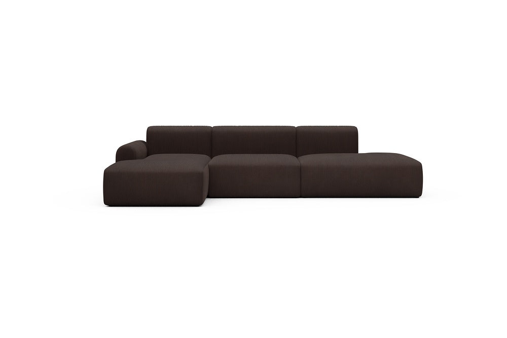 Rund Casual Modular Sofa - Configurations 2 - K3L - 319 x 152 cm - Chaise + 1,5 Seater + Open-end - 600 Corduroy Cocoa