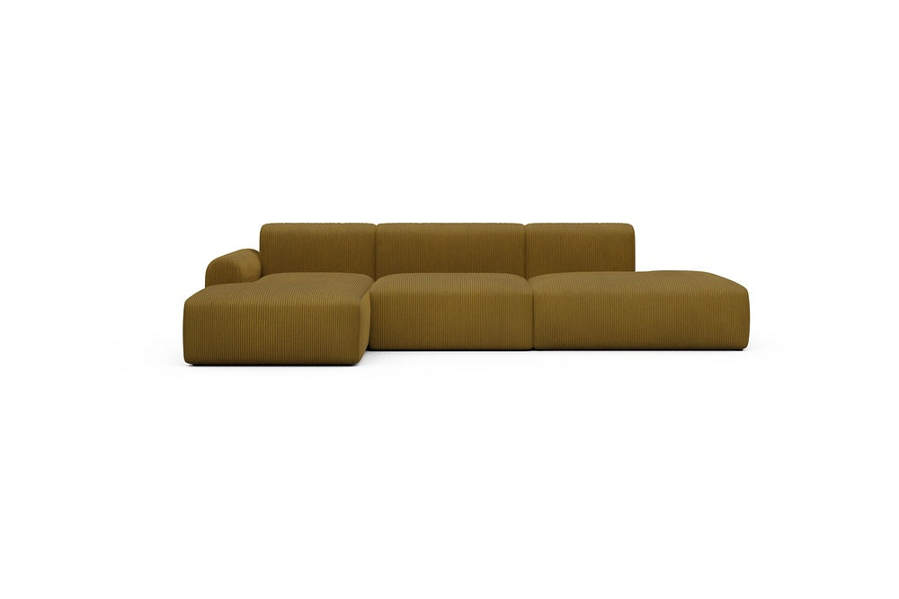 Rund Casual Modular Sofa - Configurations 2 - K3L - 319 x 152 cm - Chaise + 1,5 Seater + Open-end - 601 Corduroy Ochre