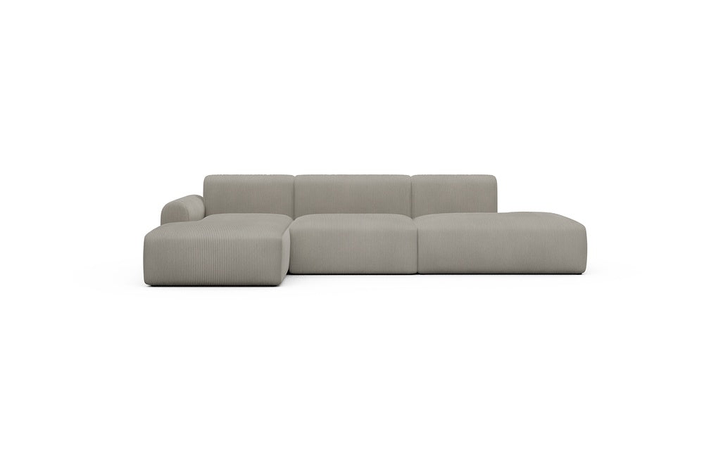 Rund Casual Modular Sofa - Configurations 2 - K3L - 319 x 152 cm - Chaise + 1,5 Seater + Open-end - 603 Corduroy Beige
