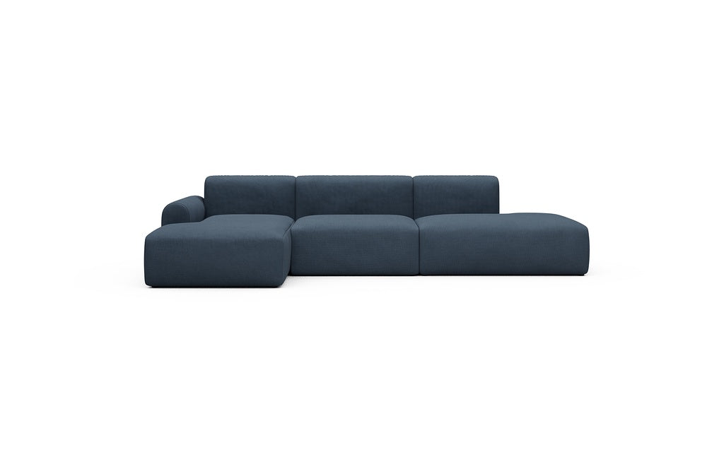 Rund Casual Modular Sofa - Configurations 2 - K3L - 319 x 152 cm - Chaise + 1,5 Seater + Open-end - 768 Cura Oxford Blue