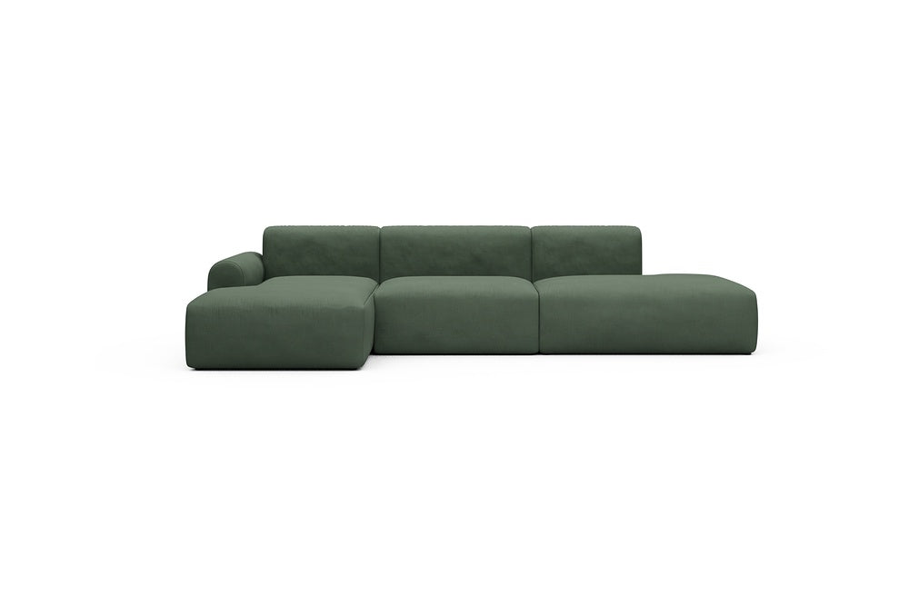Rund Casual Modular Sofa - Configurations 2 - K3L - 319 x 152 cm - Chaise + 1,5 Seater + Open-end - 769 Cura Saga Green