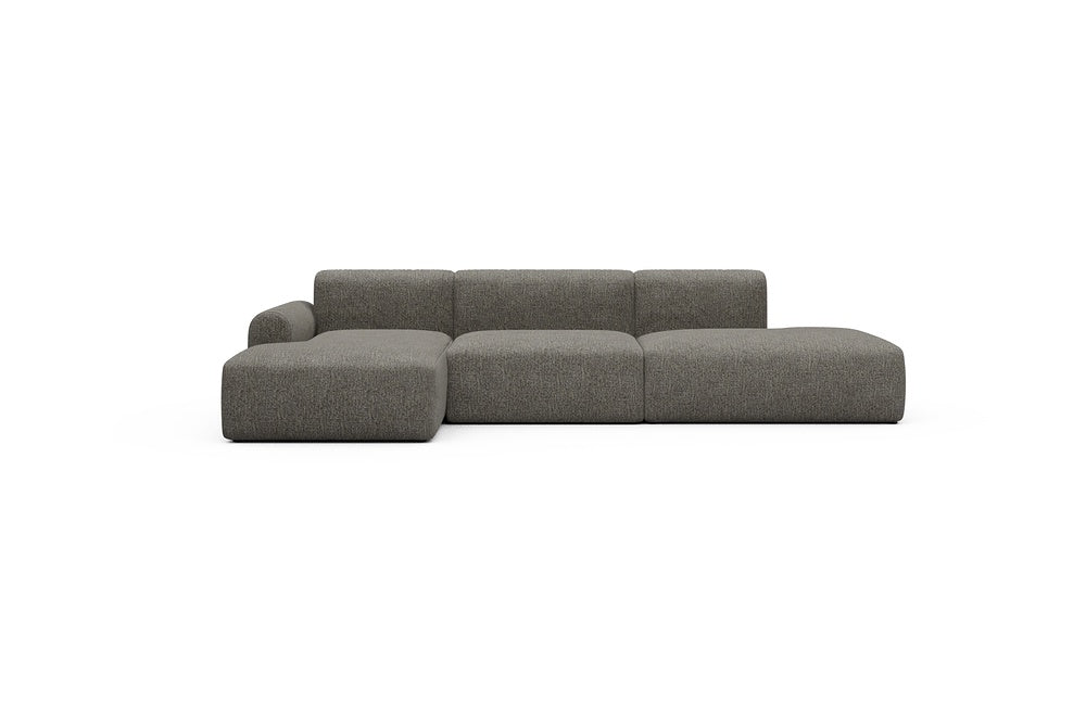 Rund Casual Modular Sofa - Configurations 2 - K3L - 319 x 152 cm - Chaise + 1,5 Seater + Open-end - 771 Carreno Sepia Brown