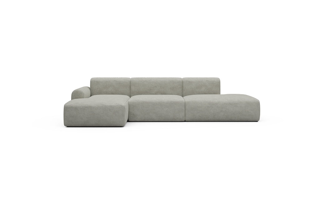 Rund Casual Modular Sofa - Configurations 2 - K3L - 319 x 152 cm - Chaise + 1,5 Seater + Open-end - 773 Carreno Moon Stone White