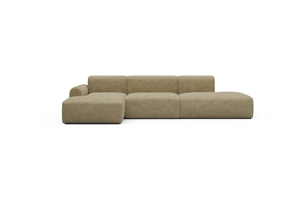 Rund Casual Modular Sofa - Configurations 2 - K3L - 319 x 152 cm - Chaise + 1,5 Seater + Open-end - 774 Carreno Sicilian Yellow