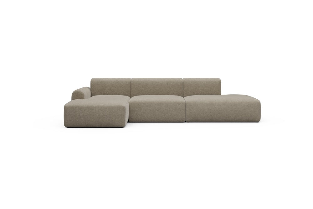 Rund Casual Modular Sofa - Configurations 2 - K3L - 319 x 152 cm - Chaise + 1,5 Seater + Open-end - 810 Smooth Smooth Beige