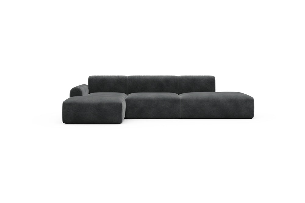 Rund Casual Modular Sofa - Configurations 2 - K3L - 319 x 152 cm - Chaise + 1,5 Seater + Open-end - 811 Smooth Deep Warm Grey
