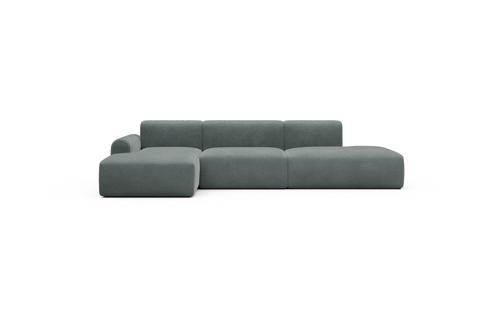 Rund Casual Modular Sofa - Configurations 2 - K3L - 319 x 152 cm - Chaise + 1,5 Seater + Open-end - 812 Smooth Smooth Silver Grey