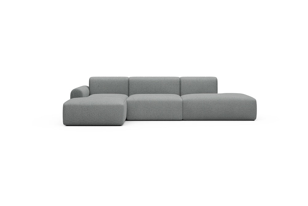 Rund Casual Modular Sofa - Configurations 2 - K3L - 319 x 152 cm - Chaise + 1,5 Seater + Open-end - 819 Aivi Gravel Grey