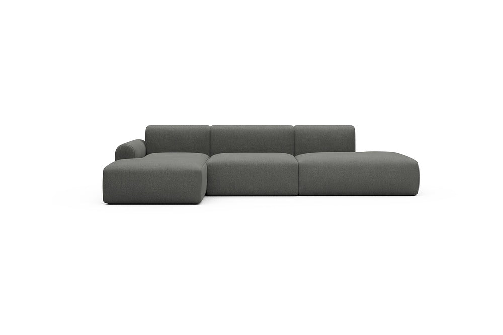 Rund Casual Modular Sofa - Configurations 2 - K3L - 319 x 152 cm - Chaise + 1,5 Seater + Open-end - 852 Mahoga Seal Grey