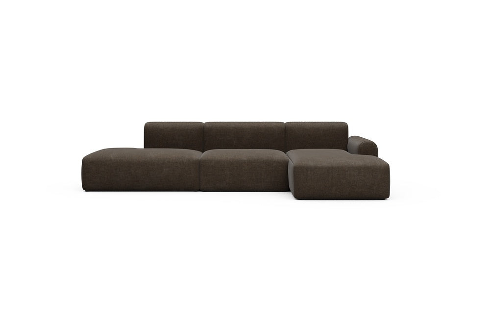 Rund Casual Modular Sofa - Configurations 2 - K4L - 319 x 152 cm - Open-end + 1,5 Seater + Chaise - 411 Esina Cedar Brown