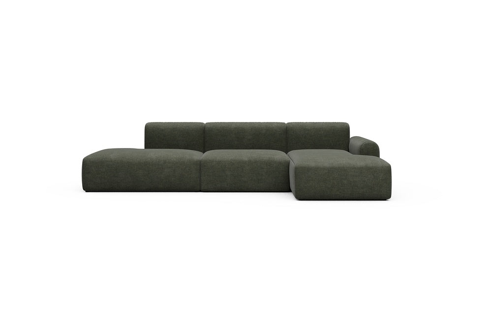Rund Casual Modular Sofa - Configurations 2 - K4L - 319 x 152 cm - Open-end + 1,5 Seater + Chaise - 413 Esina Olive Green