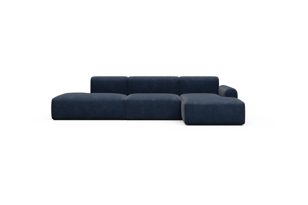 Rund Casual Modular Sofa - Configurations 2 - K4L - 319 x 152 cm - Open-end + 1,5 Seater + Chaise - 414 Esina Indigo Blue