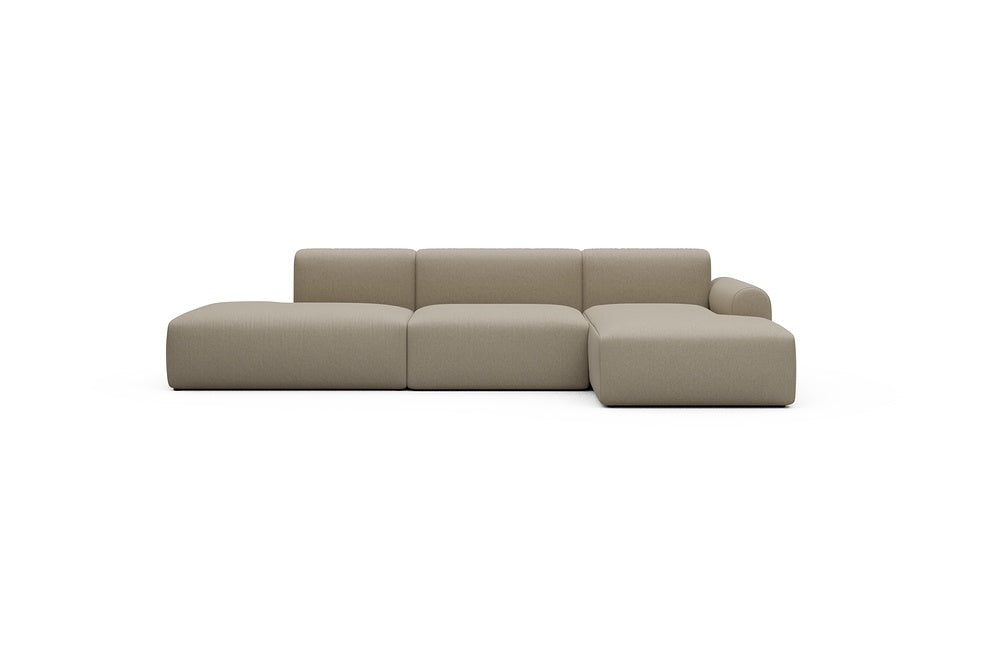 Rund Casual Modular Sofa - Configurations 2 - K4L - 319 x 152 cm - Open-end + 1,5 Seater + Chaise - 445 Satya Natural Biege